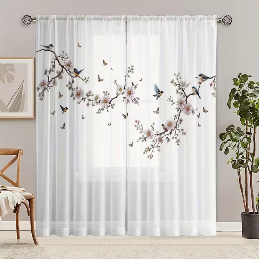 قطعتان من الستائر الشفافة المط - مراجعة Flower Wall Panel وسعره