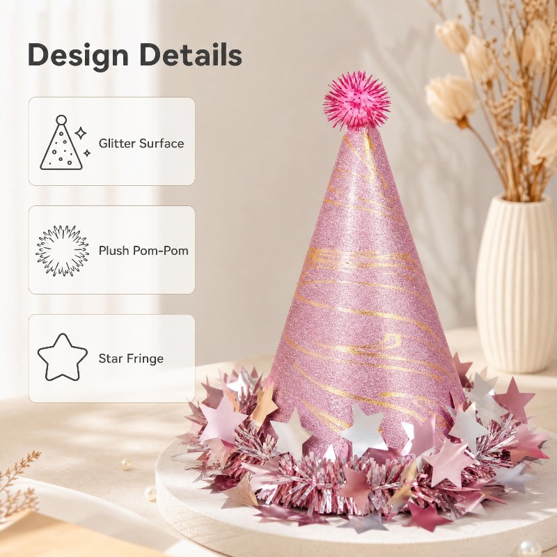 قبعات مخروطية مزينة بالترتر لح - مراجعة Party Hat Cone وسعره