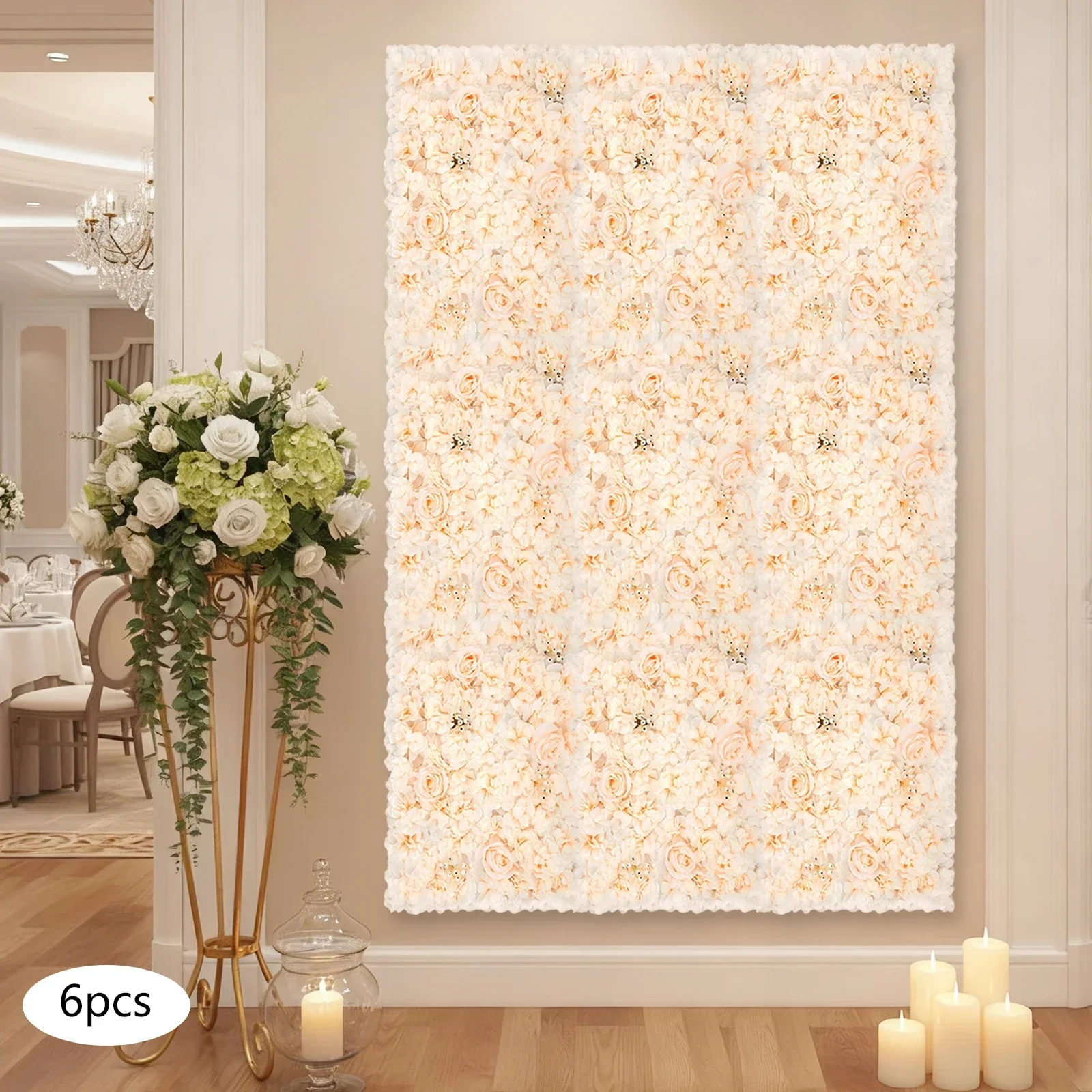 6 قطع لوحة جدارية من الزهور ال - مراجعة Flower Wall Panel وسعره