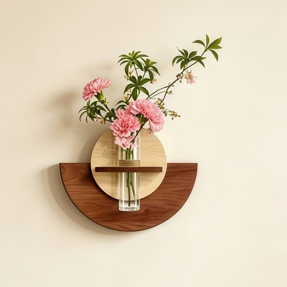 رف خشبي بيضاوي معلق على الحائط - مراجعة Flower Wall Panel وسعره